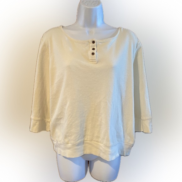 Wrangler thermal 3/4 sleeve woman’s XXL TOP Cream 100% Cotton - Picture 1 of 5